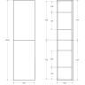 Пенал BELBAGNO DUE ROVERE NATURE DUE-1500-2A-SC-RN-P подвесной L/R